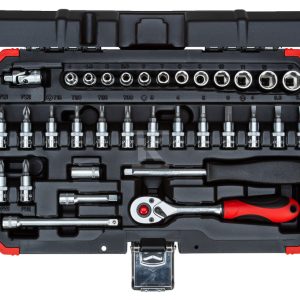 Zestaw kluczy nasadowych 1/4 SW4-13mm 33 szt. R49003033 Zestaw kluczy nasadowych 1/4 SW4-13mm 33 szt. R49003033