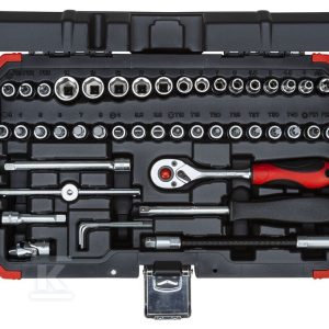 Zestaw kluczy nasadowych 1/4 SW4-14mm 46 szt. R49003046 Zestaw kluczy nasadowych 1/4 SW4-14mm 46 szt. R49003046