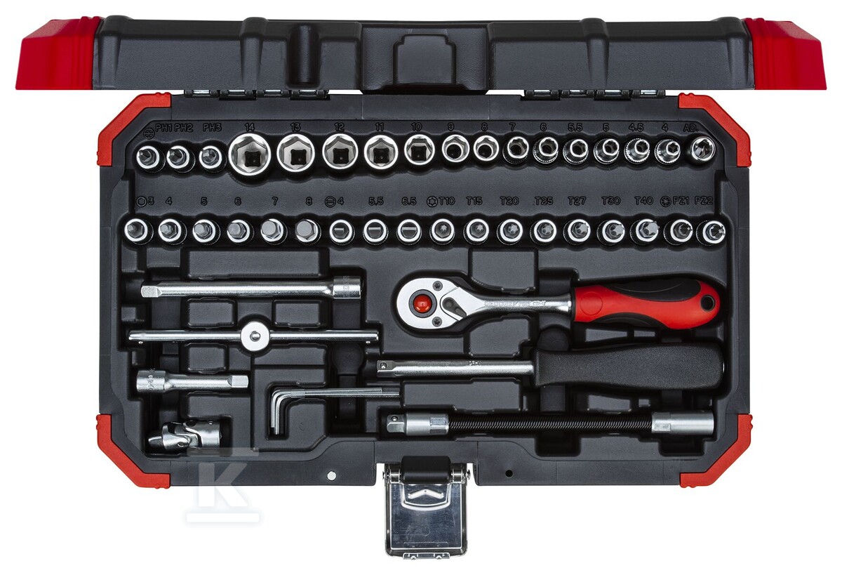 Zestaw kluczy nasadowych 1/4 SW4-14mm 46 szt. R49003046 - obrazek 1