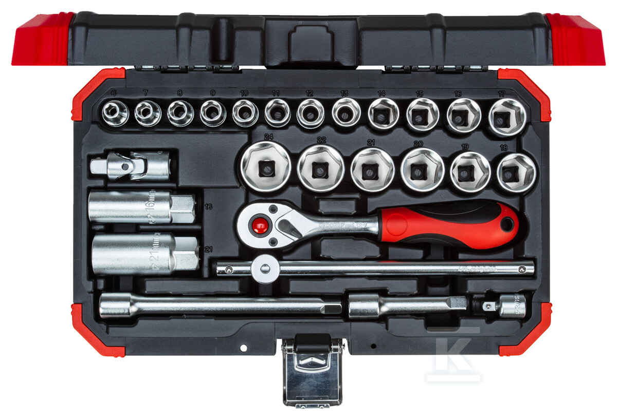 Zestaw kluczy nasadowych 3/8 SW6-24mm 26 szt. R59003026 - obrazek 1