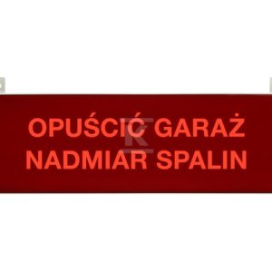 Tablica ostrzegawacza „Opuścić garaż nadmiar spalin” 230V tablica ostrzegawcza dwustronna „OPUŚCIĆ GARAŻ NADMIAR SPALIN”, Sygnalizacja optyczna pulsująca, czerwona LED, sygnalizacja akustyczna 65 dB/1m, napięcie zasilania 230 V TP-4.D/H2 Tablica ostrzegawacza „Opuścić garaż nadmiar spalin” 230V tablica ostrzegawcza dwustronna „OPUŚCIĆ GARAŻ NADMIAR SPALIN”, Sygnalizacja optyczna pulsująca, czerwona LED, sygnalizacja akustyczna 65 dB/1m, napięcie zasilania 230 V TP-4.D/H2