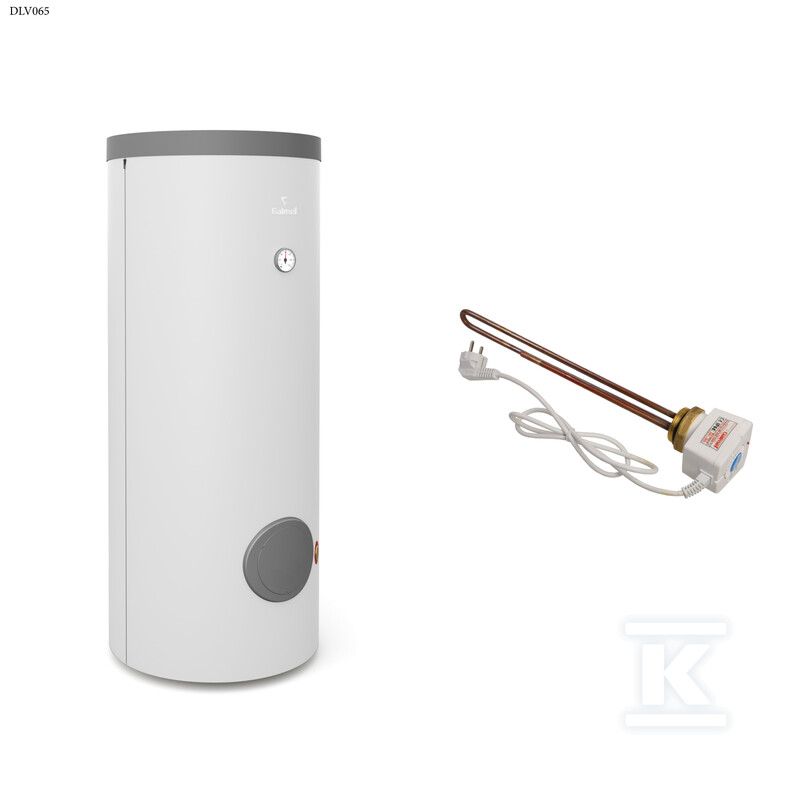Wymiennik do pomp ciepła SGW(S) Maxi 300L z kompletem elektrycznym z grzałką 2kW - K6/4" z wężownicą spiralną 3,6m2, stojący, poliuretan, PVC biały, v.2 DLV065 - obrazek 1