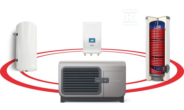 Pompa ciepła powietrzna monoblok Airmax3 Hybrydowy System Grzewczy 1F R290 5GT (2-6 kW) G160/B60 Gbox Sinum Lite SG-000105S.1