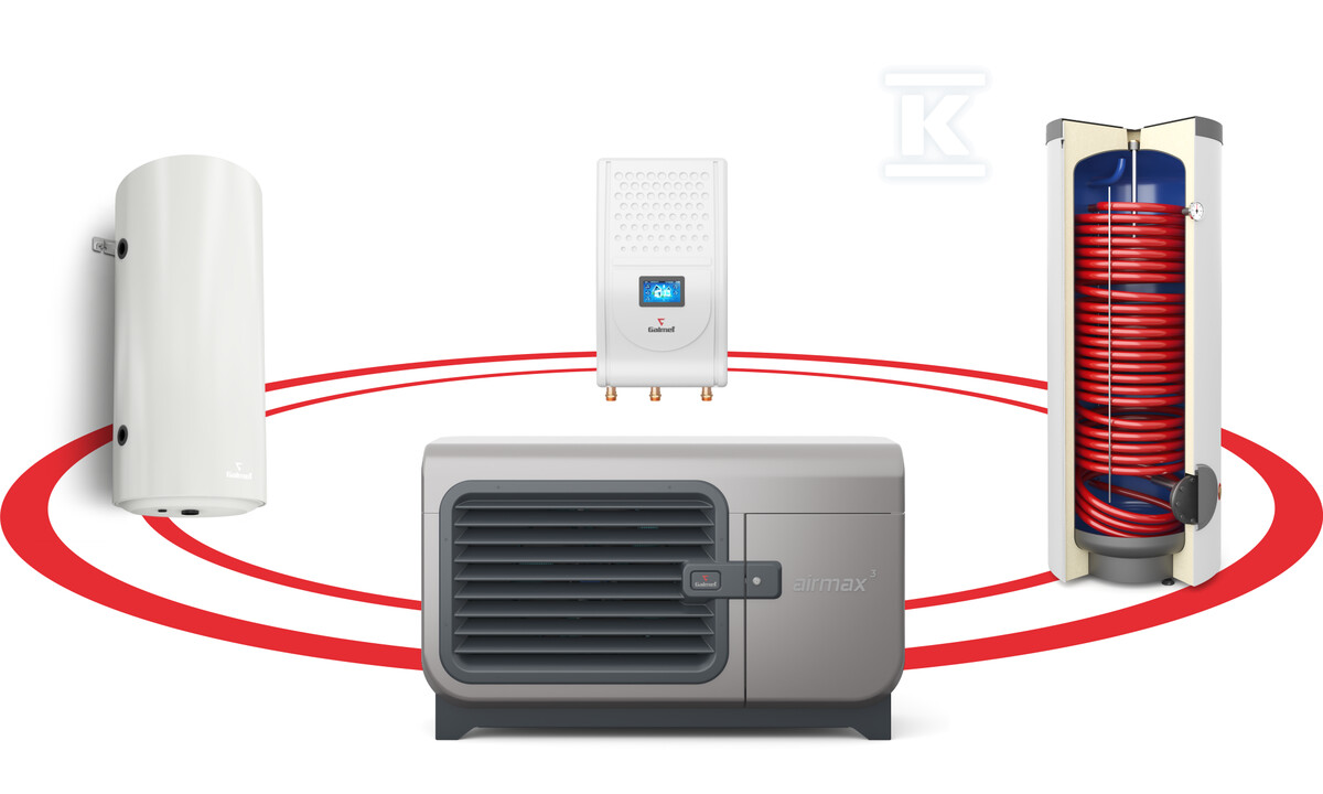 Pompa ciepła powietrzna monoblok Airmax3 Hybrydowy System Grzewczy 1F R290 5GT (2-6 kW) G160/B60 Gbox Sinum Lite SG-000105S.1 - obrazek 1