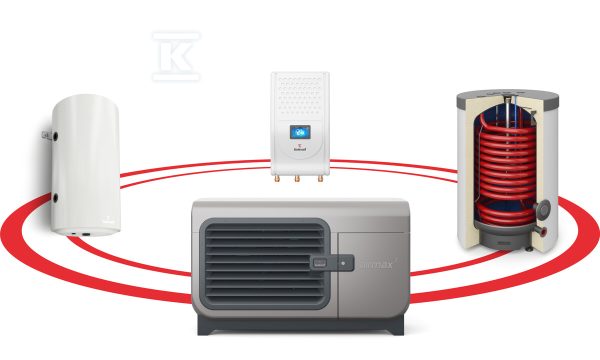 Pompa ciepła powietrzna monoblok Airmax3 Hybrydowy System Grzewczy 1F R290 5GT (2-6 kW) GTOP160/B60 Gbox Sinum Lite SG-000705S