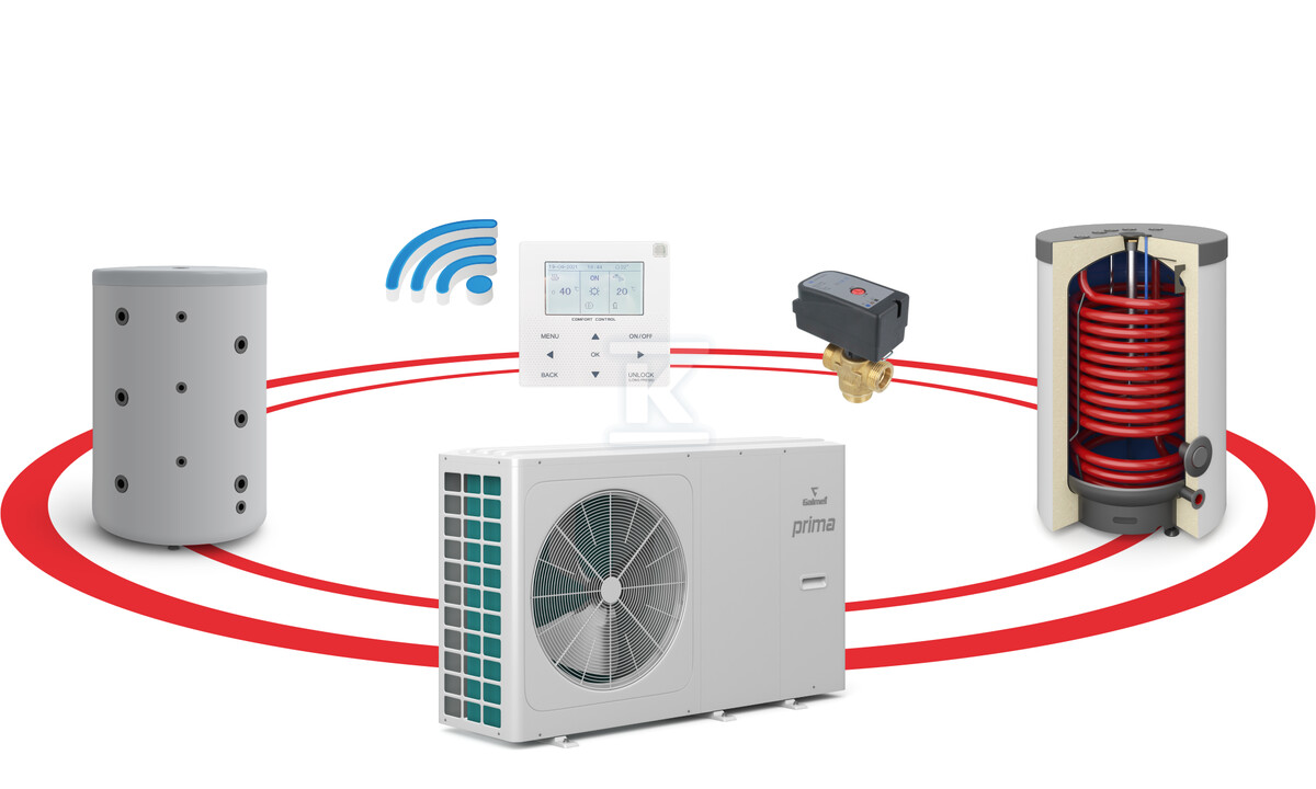 Pompa ciepła powietrzna monoblok Prima 10GT - 10 kW, 1 fazowy, 230 V hybrydowy system grzewczy R32 GTOP160/B200 SG-000777.1 - obrazek 1