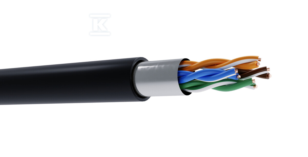 Kabel teleinformatyczny F/UTP kat.6 Cu/PE-FL (żelowany) zewnętrzny 27312 - obrazek 1