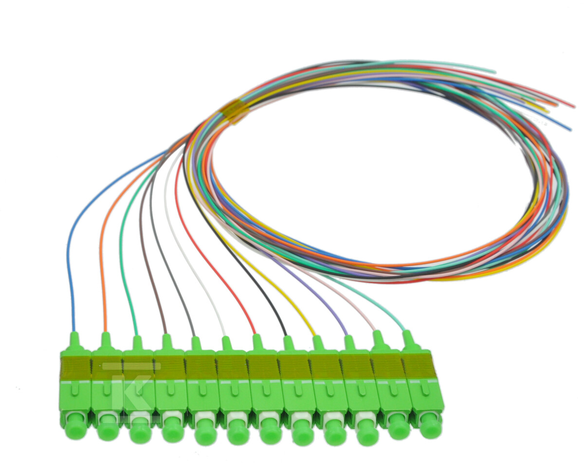 Pigtail światłowodowy SC/APC SM 1m 12-kolorowy LSZH G.657A1, 0,9mm 3742 - obrazek 1