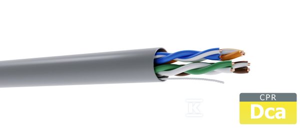 Kabel teleinformatyczny U/UTP kat.5E Cu Dca LSZH 27505