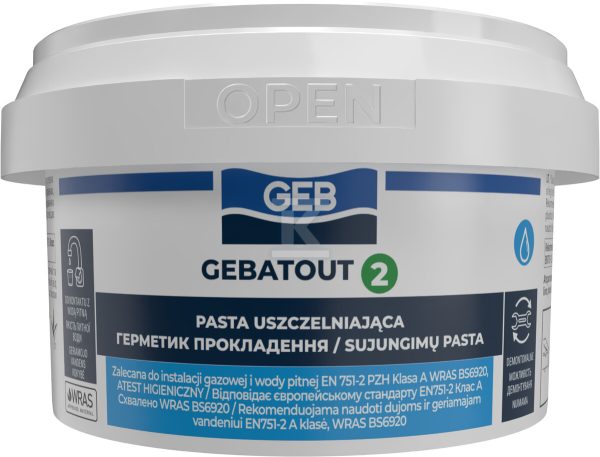 Pasta uszczelniająca GEBATOUT 2 do instalacji wodnych i gazowych, 200 g 103103