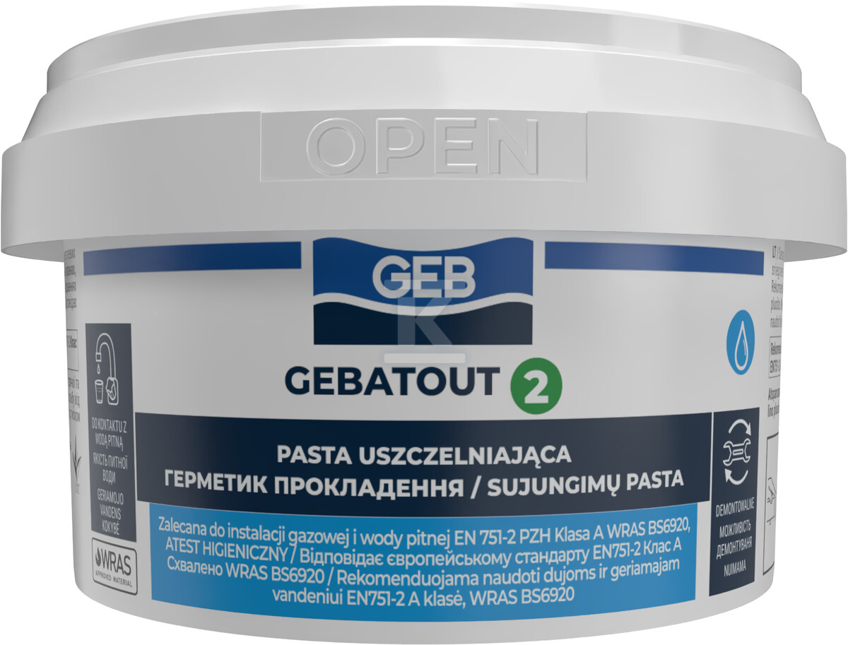 Pasta uszczelniająca GEBATOUT 2 do instalacji wodnych i gazowych, 200 g 103103 - obrazek 1