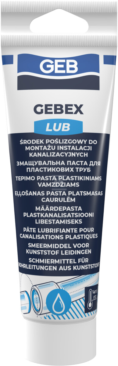 Środek poślizgowy do montażu instalacji kanalizacji Gebex/Tuba, 125g 504605