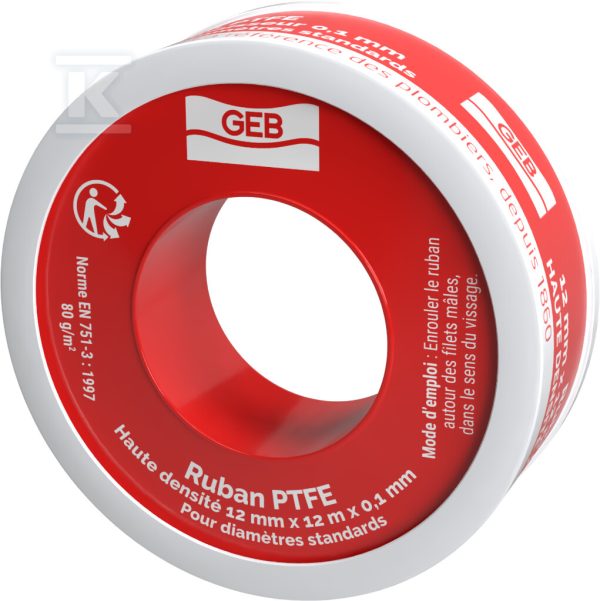 Taśma PTFE wysoka gęstość 0,1mm x 12mm x 12m 815120