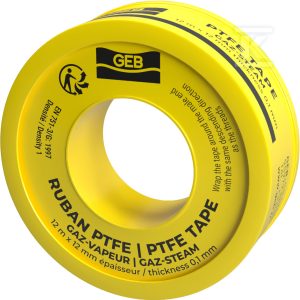 Taśma PTFE GAZ/VAP 0,1mmx12mmx12m do połączeń gwintowanych w instalacjach gazowych 815205