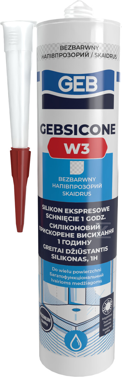 Silikon sanitarny, GEBSICONE W3, bezbarwny, 280ml 890771