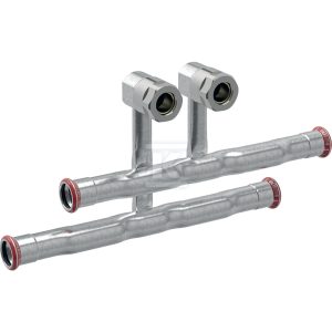 Zestaw trójników przyłączeniowych do zasilania i powrotu z grzejnika Geberit Mapress C-Stahl, ze śrubunkami przyłączeniowymi do Eurokonus: d=15mm, d1=15mm, AD=5cm 24045 Zestaw trójników przyłączeniowych do zasilania i powrotu z grzejnika Geberit Mapress C-Stahl, ze śrubunkami przyłączeniowymi do Eurokonus: d=15mm, d1=15mm, AD=5cm 24045