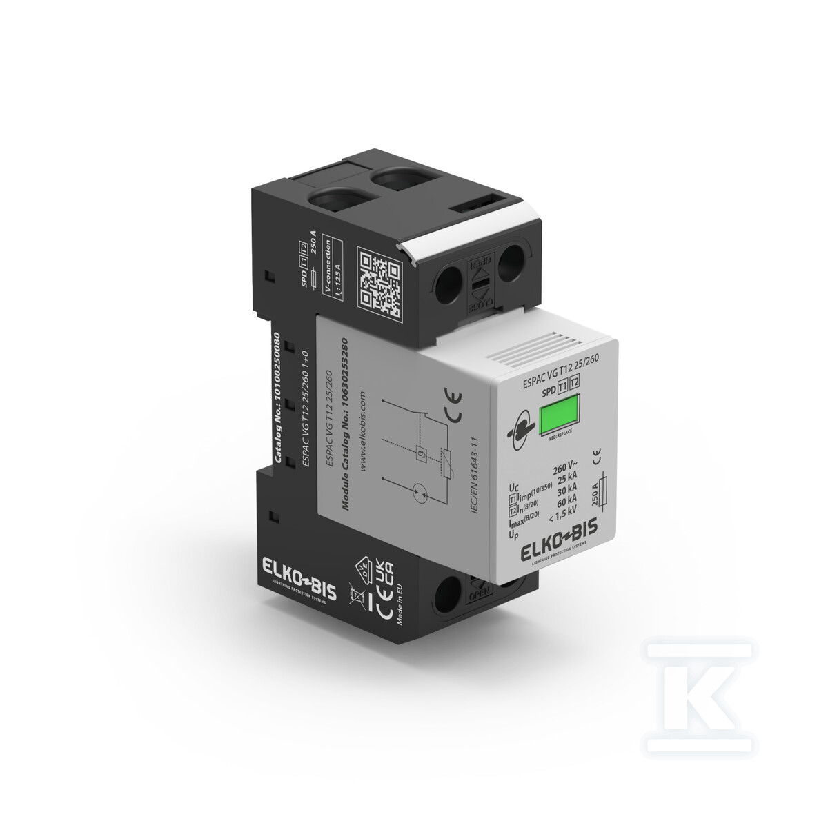 Ogranicznik przepięć ESPAC VG T12 25/260 1+0 10100250080 - obrazek 1
