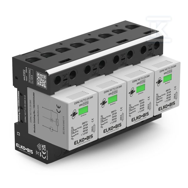 Ogranicznik przepięć ESPAC VG T12 25/260 4+0 10400250080