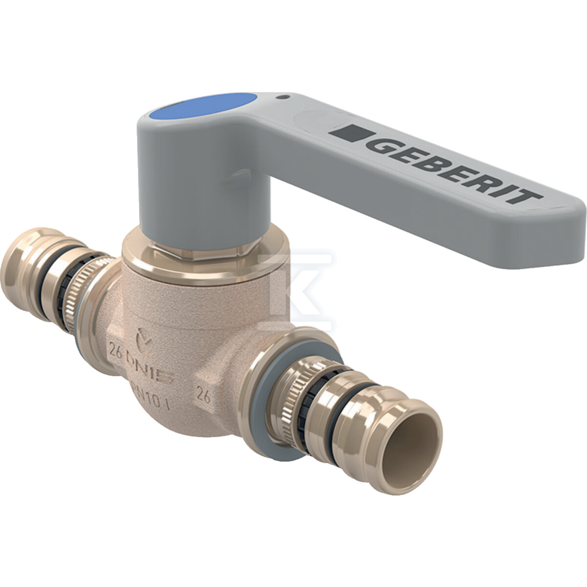Zawór kulowy Mepla z dźwignią uruchamiającą, brąz / SiBr: CuZn21Si3P, d=16mm, PN=10bar 601.020.00.3 - obrazek 1