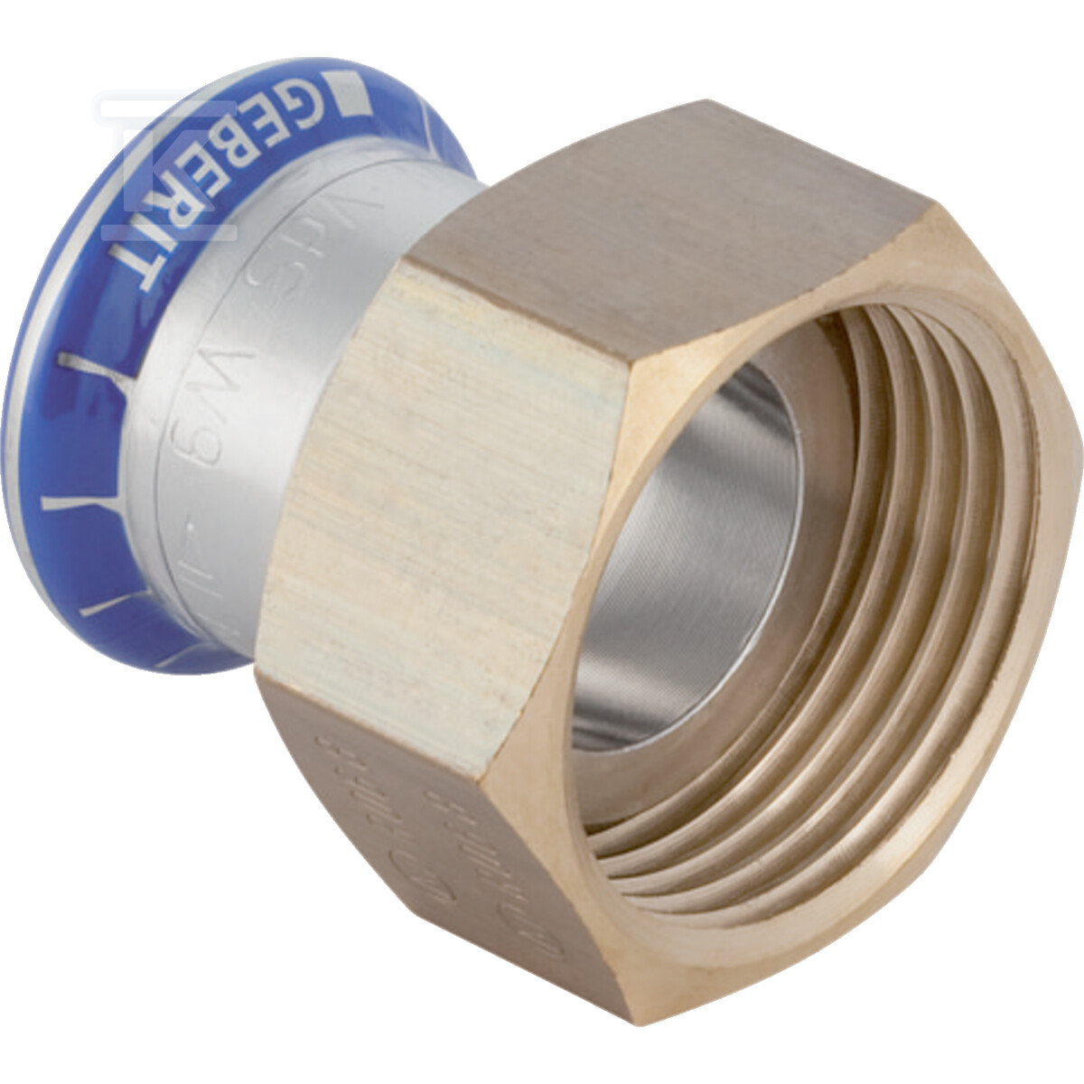 Złączka przejściowa Mapress Edelstahl z nakrętką: d=15mm, di=20mm, G=1