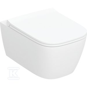 Zestaw wiszącej miski WC Smyle, lejowa, prostokątna, ukryte mocowania, TurboFlush, z deską sedesową: biały 503.171.00.1 Zestaw wiszącej miski WC Smyle, lejowa, prostokątna, ukryte mocowania, TurboFlush, z deską sedesową: biały 503.171.00.1