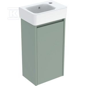 Zestaw umywalki małej Selnova Square z szafką pod umywalkę, z jednymi drzwiami: 36×69.7x25cm, Szerokość umywalki=36cm, Umywalka: biały, Korpus, Front: szałwiowozielony / lakierowany jedwabny mat 504.130.IK.1 Zestaw umywalki małej Selnova Square z szafką pod umywalkę, z jednymi drzwiami: 36×69.7x25cm, Szerokość umywalki=36cm, Umywalka: biały, Korpus, Front: szałwiowozielony / lakierowany jedwabny mat 504.130.IK.1