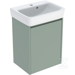 Zestaw umywalki małej Selnova Square z szafką pod umywalkę, z jednymi drzwiami: 50×69.7x38cm, Szerokość umywalki=50cm, Umywalka: biały, Korpus, Front: szałwiowozielony / lakierowany jedwabny mat 504.132.IK.1 Zestaw umywalki małej Selnova Square z szafką pod umywalkę, z jednymi drzwiami: 50×69.7x38cm, Szerokość umywalki=50cm, Umywalka: biały, Korpus, Front: szałwiowozielony / lakierowany jedwabny mat 504.132.IK.1