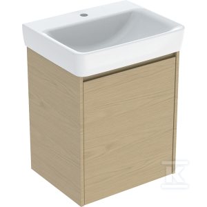 Zestaw umywalki Selnova Square z szafką pod umywalkę, z jednymi drzwiami: 55×69.7x44cm, Szerokość umywalki=55cm, Umywalka: biały, Korpus, Front: dąb naturalny / melaminowa struktura drewna 504.133.PS.1 Zestaw umywalki Selnova Square z szafką pod umywalkę, z jednymi drzwiami: 55×69.7x44cm, Szerokość umywalki=55cm, Umywalka: biały, Korpus, Front: dąb naturalny / melaminowa struktura drewna 504.133.PS.1