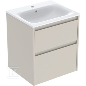 Zestaw umywalki meblowej Selnova Square, slim rim, z szafką pod umywalkę, z dwoma szufladami: 55×62.1x48cm, Szerokość umywalki=55cm, Umywalka: biały, Korpus, Front: piaskowoszary / lakierowany jedwabny mat 504.137.DB.1 Zestaw umywalki meblowej Selnova Square, slim rim, z szafką pod umywalkę, z dwoma szufladami: 55×62.1x48cm, Szerokość umywalki=55cm, Umywalka: biały, Korpus, Front: piaskowoszary / lakierowany jedwabny mat 504.137.DB.1