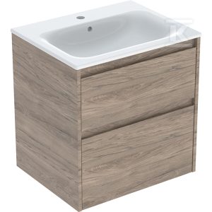Zestaw umywalki meblowej Selnova Square, slim rim, z szafką pod umywalkę, z dwoma szufladami: 60×62.1x48cm, Szerokość umywalki=60cm, Umywalka: biały, Korpus, Front: orzech hickory / melaminowa struktura drewna 504.138.JR.1 Zestaw umywalki meblowej Selnova Square, slim rim, z szafką pod umywalkę, z dwoma szufladami: 60×62.1x48cm, Szerokość umywalki=60cm, Umywalka: biały, Korpus, Front: orzech hickory / melaminowa struktura drewna 504.138.JR.1