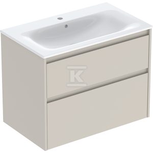 Zestaw umywalki meblowej Selnova Square, slim rim, z szafką pod umywalkę, z dwoma szufladami: 80×62.1x48cm, Szerokość umywalki=80cm, Umywalka: biały, Korpus, Front: piaskowoszary / lakierowany jedwabny mat 504.139.DB.1 Zestaw umywalki meblowej Selnova Square, slim rim, z szafką pod umywalkę, z dwoma szufladami: 80×62.1x48cm, Szerokość umywalki=80cm, Umywalka: biały, Korpus, Front: piaskowoszary / lakierowany jedwabny mat 504.139.DB.1