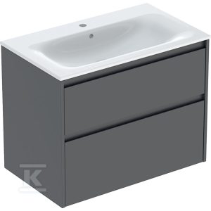 Zestaw umywalki meblowej Selnova Square, slim rim, z szafką pod umywalkę, z dwoma szufladami: 80×62.1x48cm, Szerokość umywalki=80cm, Umywalka: biały, Korpus, Front: lava / lakierowany jedwabny mat 504.139.JK.1 Zestaw umywalki meblowej Selnova Square, slim rim, z szafką pod umywalkę, z dwoma szufladami: 80×62.1x48cm, Szerokość umywalki=80cm, Umywalka: biały, Korpus, Front: lava / lakierowany jedwabny mat 504.139.JK.1
