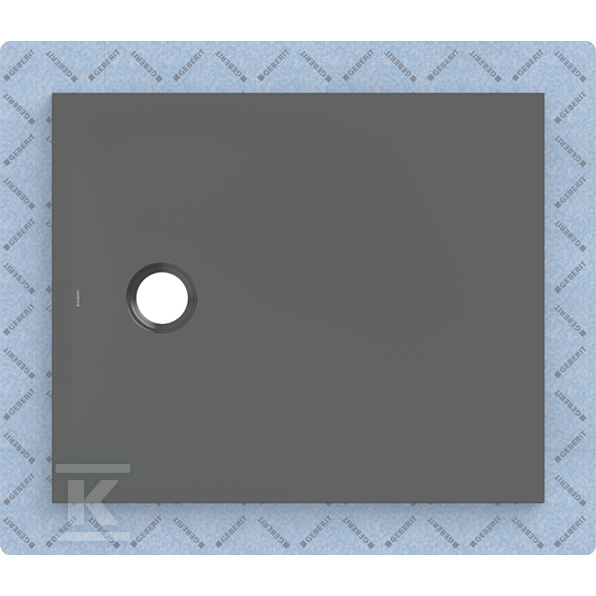 Brodzik CleanFloor30 z włókniną uszczelniającą, grafit: 90x75cm 551.100.DM.1 - obrazek 1