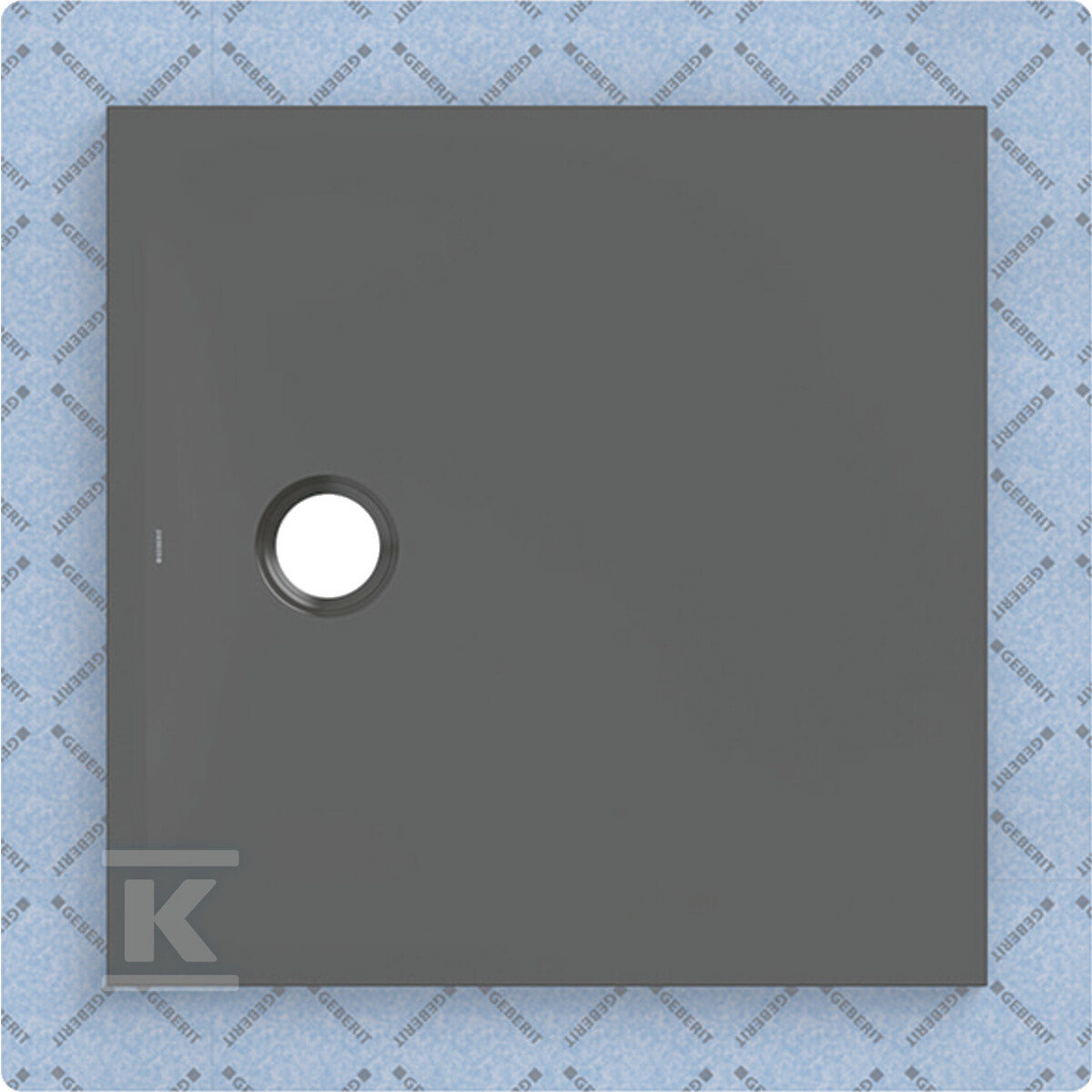 Brodzik CleanFloor30 z włókniną uszczelniającą, grafit: 80x80cm 551.102.DM.1 - obrazek 1