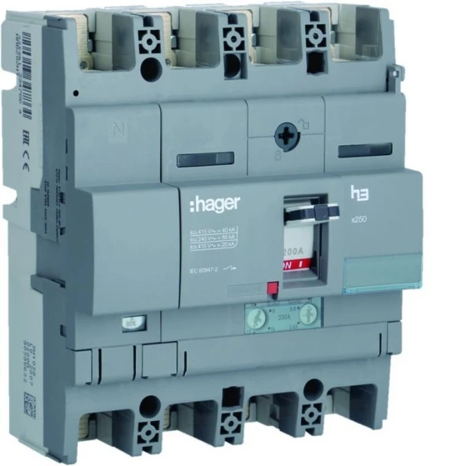 MCCB Wyłącznik mocy x250 4P N50 40kA 200A TM HNB202H - obrazek 1