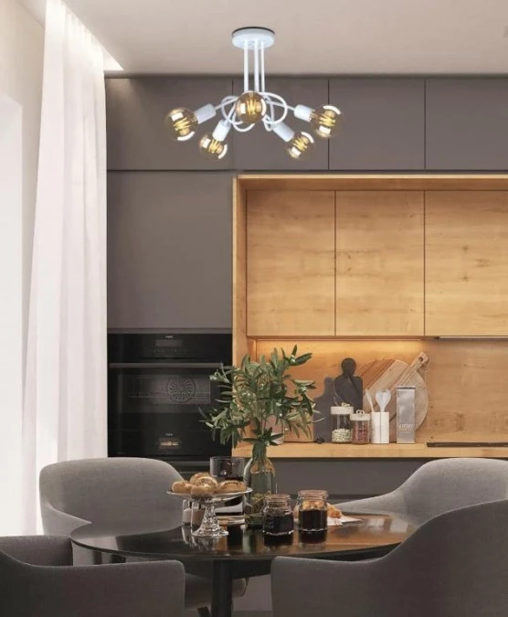 Metalowy żyrandol do nowoczesnego salonu biały z serii DEZE K‑3611 Kaja Lighting - obrazek 2