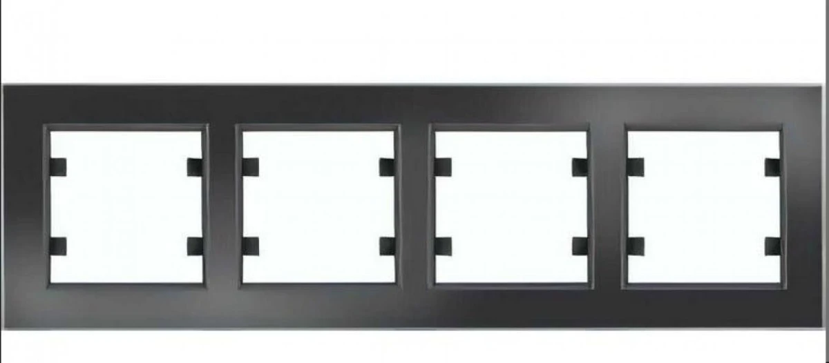Lumina passion Ramka 4‑krotna pozioma szkło czarne WL9241