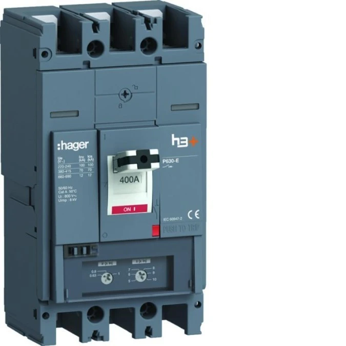 MCCB Wyłącznik mocy h3+ P630 TM 3x400A 70kA HEW400DR - obrazek 1
