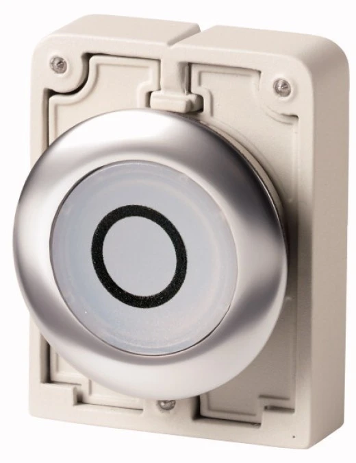 Napęd przycisku 30mm płaski biały /O/ z podświetleniam z samopowrotem M30C‑FDL‑W‑X0 182929 - obrazek 1