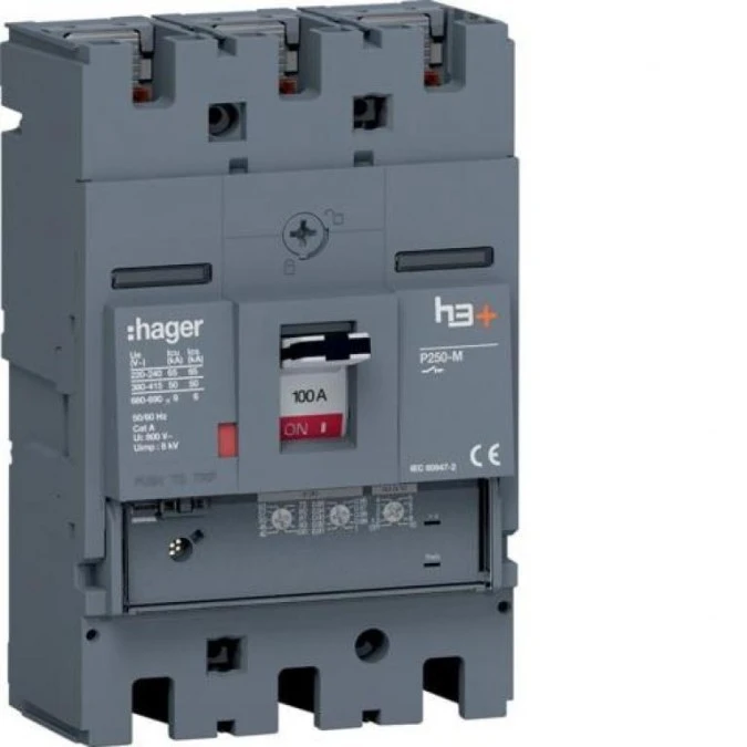MCCB Wyłącznik mocy h3+ P250 3P 100A 50kA LSnI HMT100GR - obrazek 1