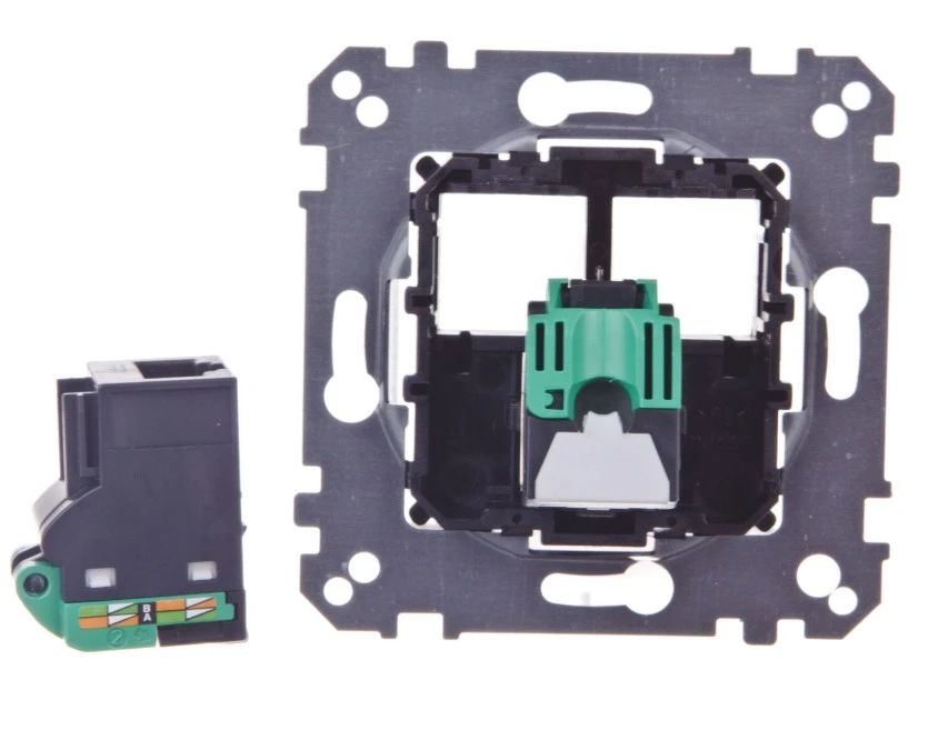Merten System M Gniazdo komputerowe podwójne RJ45 kat.5e UTP mechanizm MTN4575‑0002 - obrazek 2