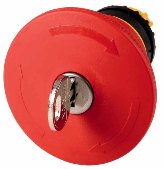 Napęd przycisku bezpieczeństwa czerwony 60mm z kluczykiem M22‑PVS60P‑RS 121467 - obrazek 1