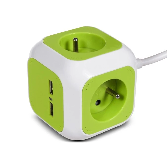 MagicCube poczwórne gniazdko prądowe, 2 wejścia usb 1,4m GreenBlue GB118 GB118 - obrazek 1