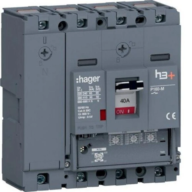 MCCB Wyłącznik mocy h3+ P160 4P 40A 50kA LSnI HMS041GC - obrazek 1