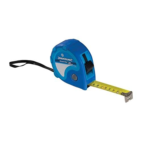 Silverline 868770 Taśma Miernicza, Niebieski, 5 m x 19 mm