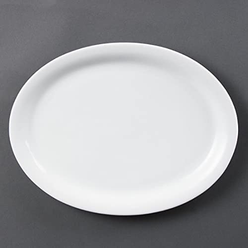 6X Olympia Whiteware owalne talerze 295 mm porcelanowa zamrażarka do serwowania