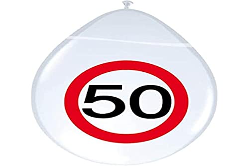 Balony, 50. Urodziny, białe, 12