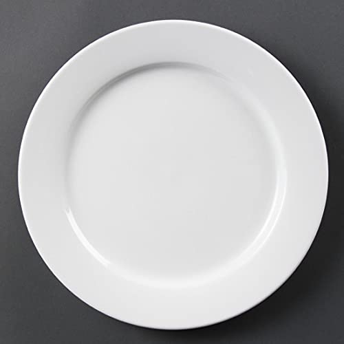 6 x Olympia białe talerze serwisowe z szerokimi krawędziami 280 mm porcelana