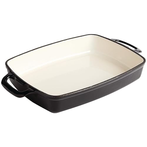 Vogue prostokątne czarne żeliwne naczynie 2,8 l 55 x 390 235 mm pieczenie - obrazek 1