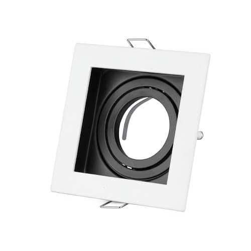 Oczko V TAC Aluminiowe GU10 Kwadrat Białe/Czarne VT 781SQ WH